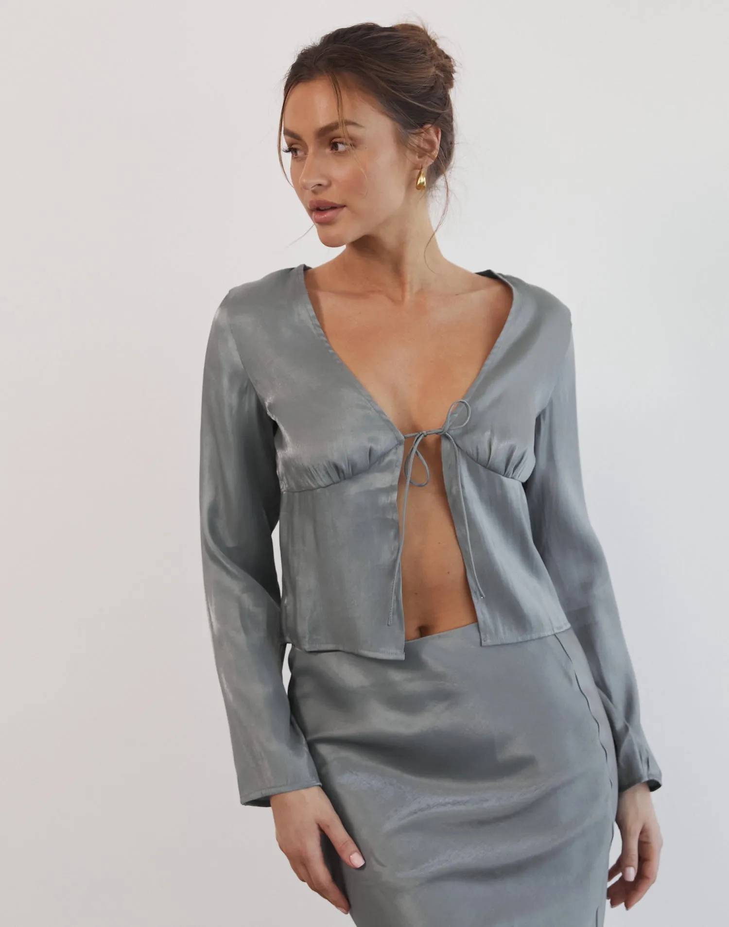 Hannelle Long Sleeve Top (Grey)