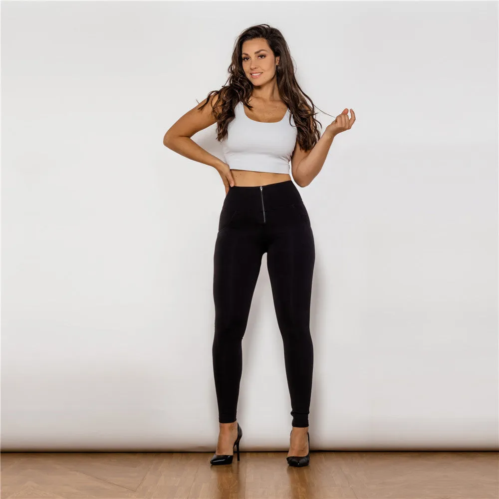 High Waist Black Knitted Leggings