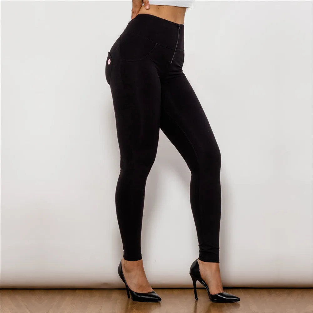 High Waist Black Knitted Leggings