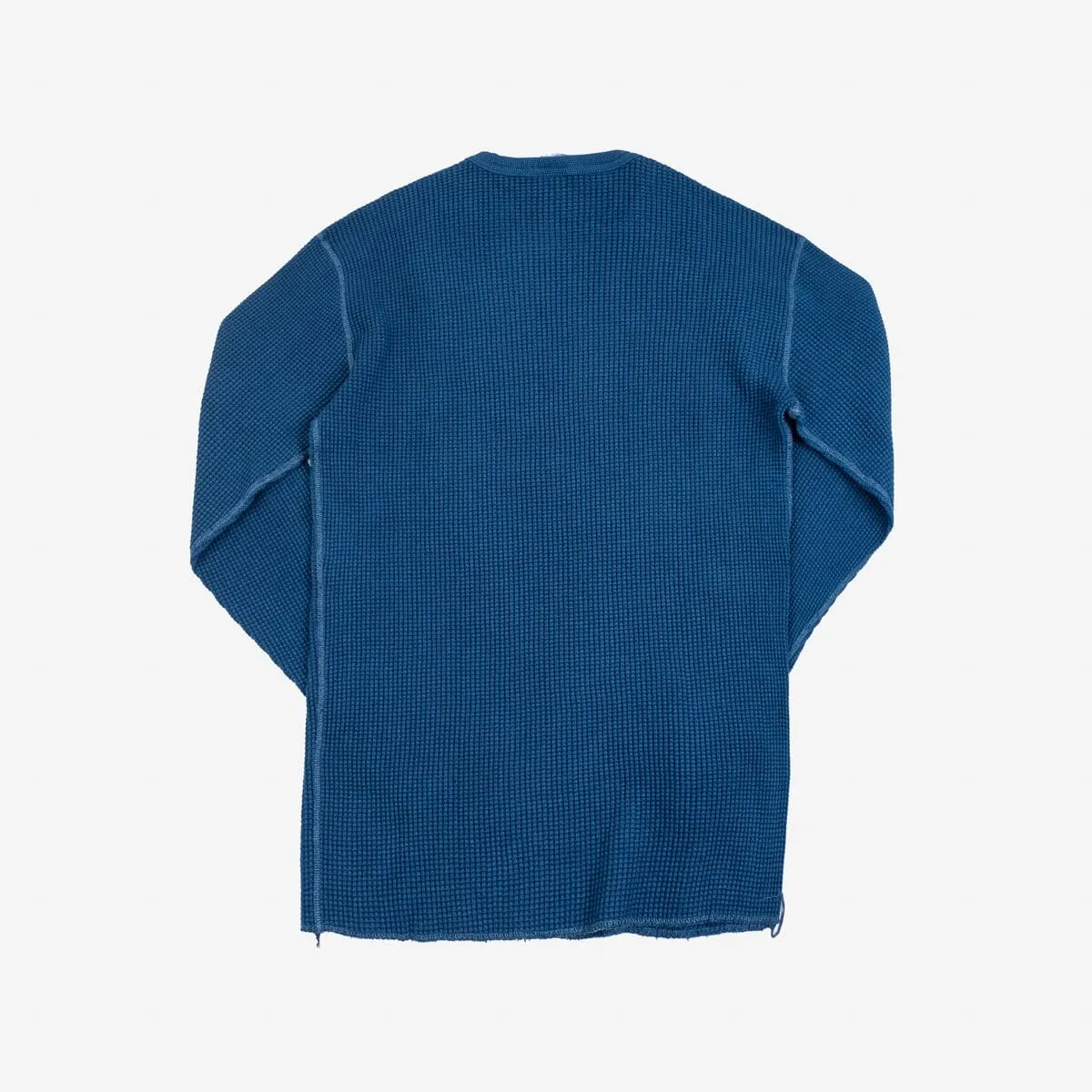 Iron Heart - Waffle Knit Long Sleeved Crew Neck Thermal Top - Indigo Dyed