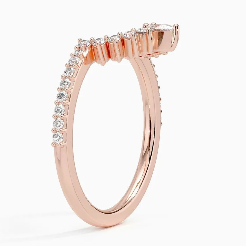 Luxe Elongated Lunette Wedding Band Ring - LR103