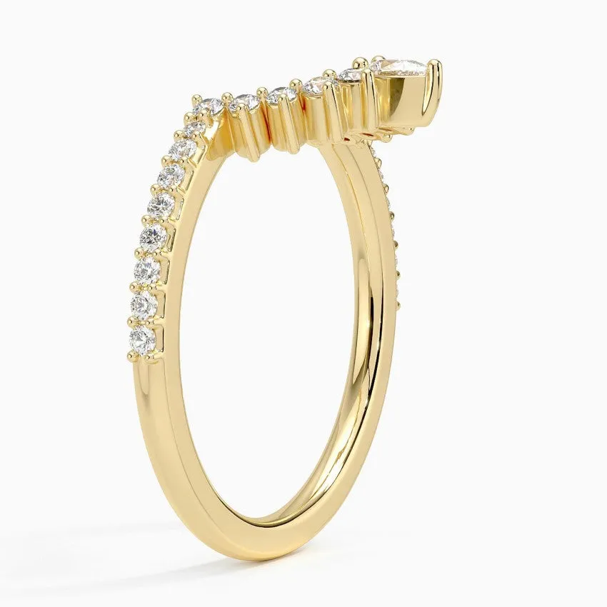 Luxe Elongated Lunette Wedding Band Ring - LR103