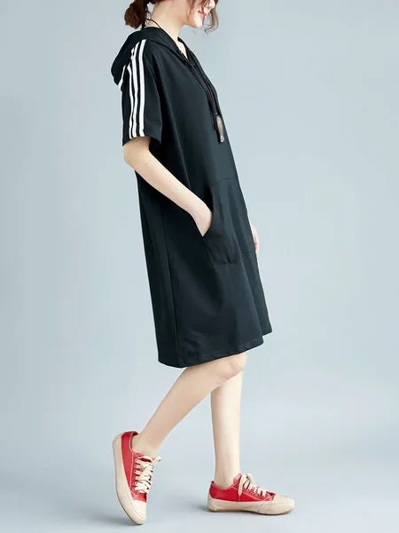 Luzi Hoody Stripe Dress (EXTRA BIG) (2XL-5XL)