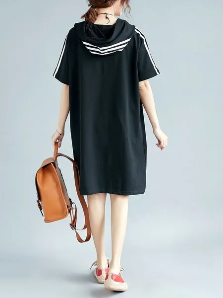 Luzi Hoody Stripe Dress (EXTRA BIG) (2XL-5XL)