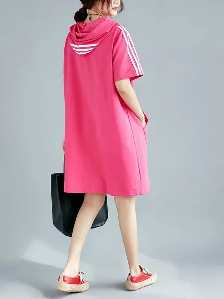 Luzi Hoody Stripe Dress (EXTRA BIG) (2XL-5XL)