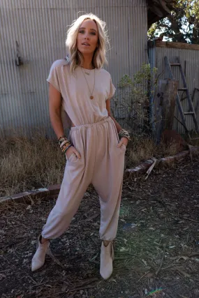 Midsummer Morocco Open Back Jumpsuit - Tan