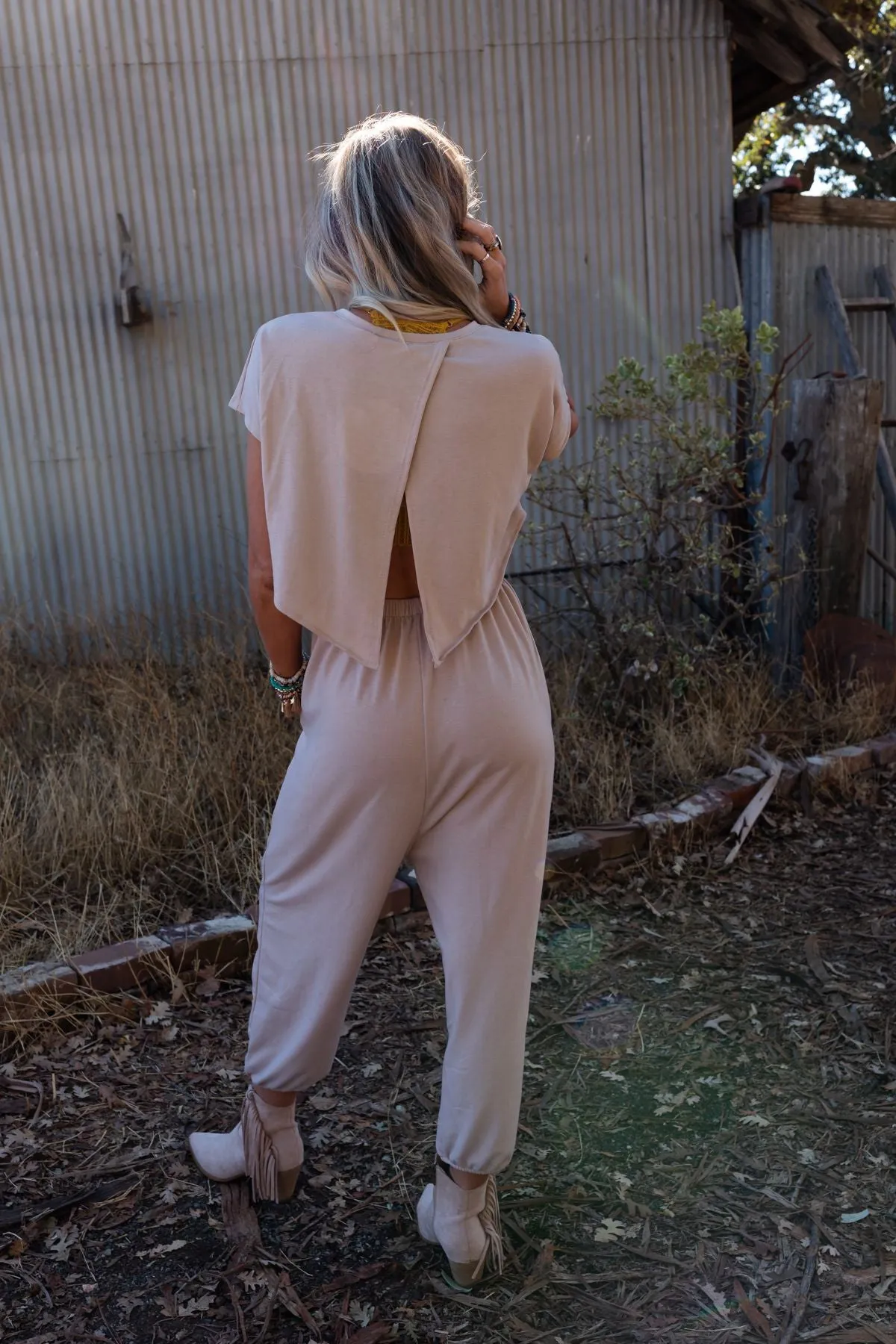 Midsummer Morocco Open Back Jumpsuit - Tan