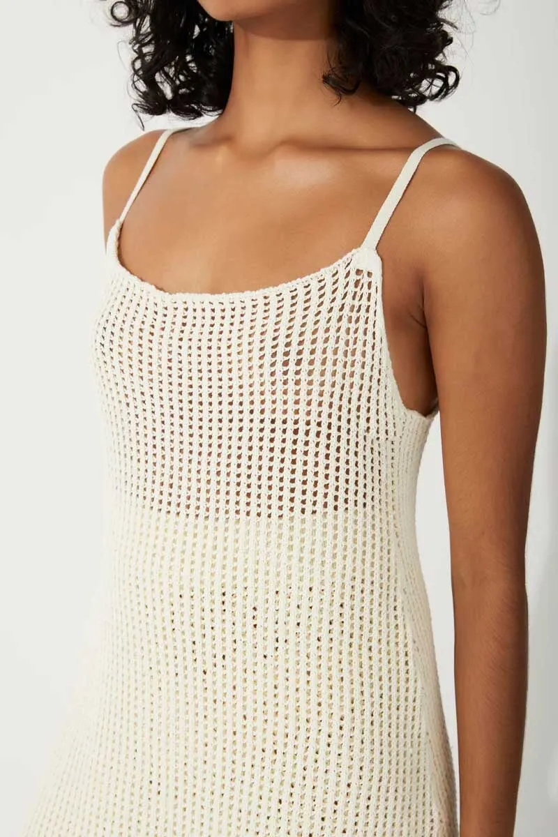 MILK COTTON CROCHET DRESS-MILK