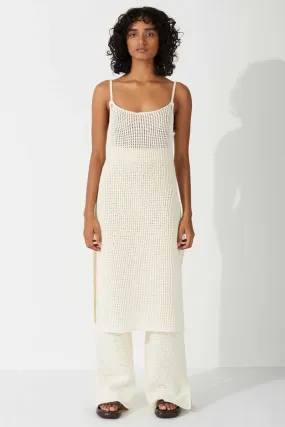 MILK COTTON CROCHET DRESS-MILK