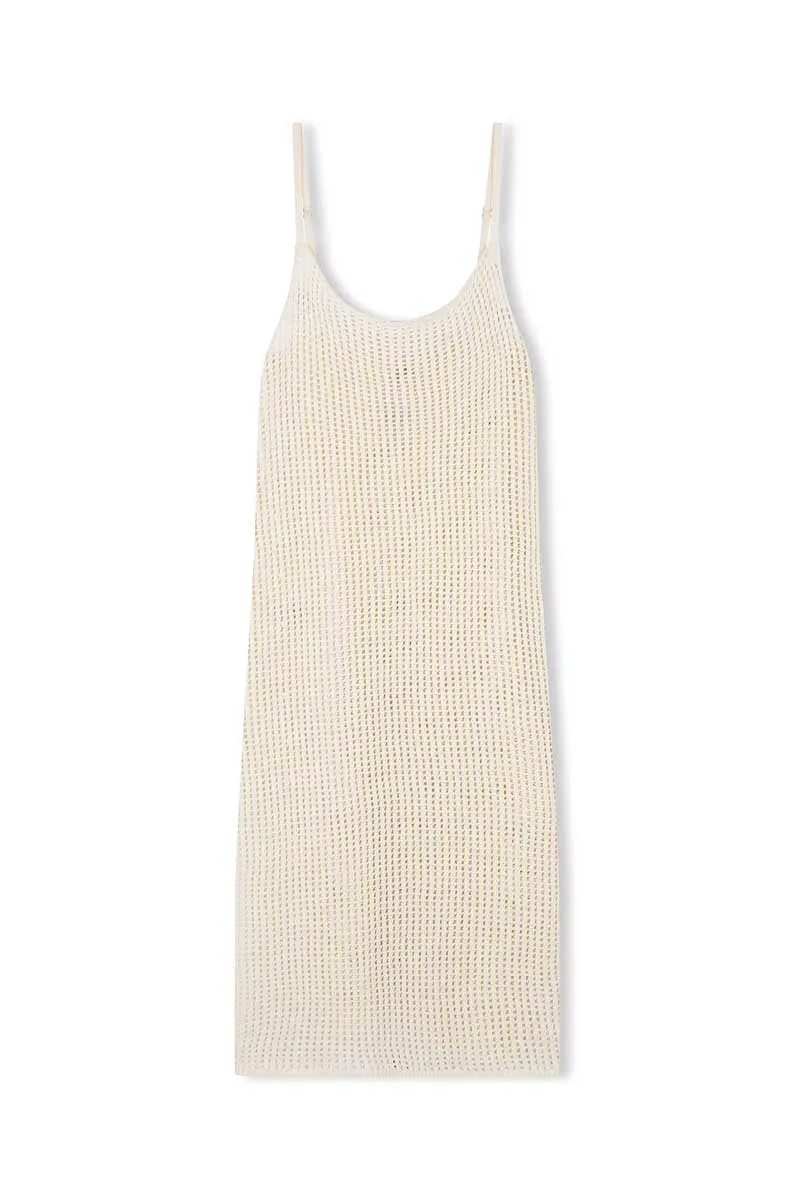 MILK COTTON CROCHET DRESS-MILK