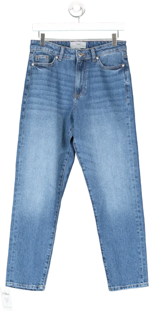 New Look Blue Tori - Slim Fit Mom Ankle Grazer Jeans UK 8