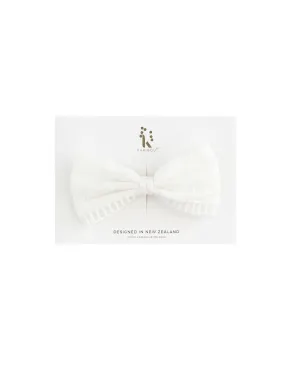 Nova Textured Cotton Bow - White