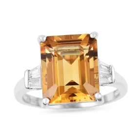 Octagon Citrine Statement Ring