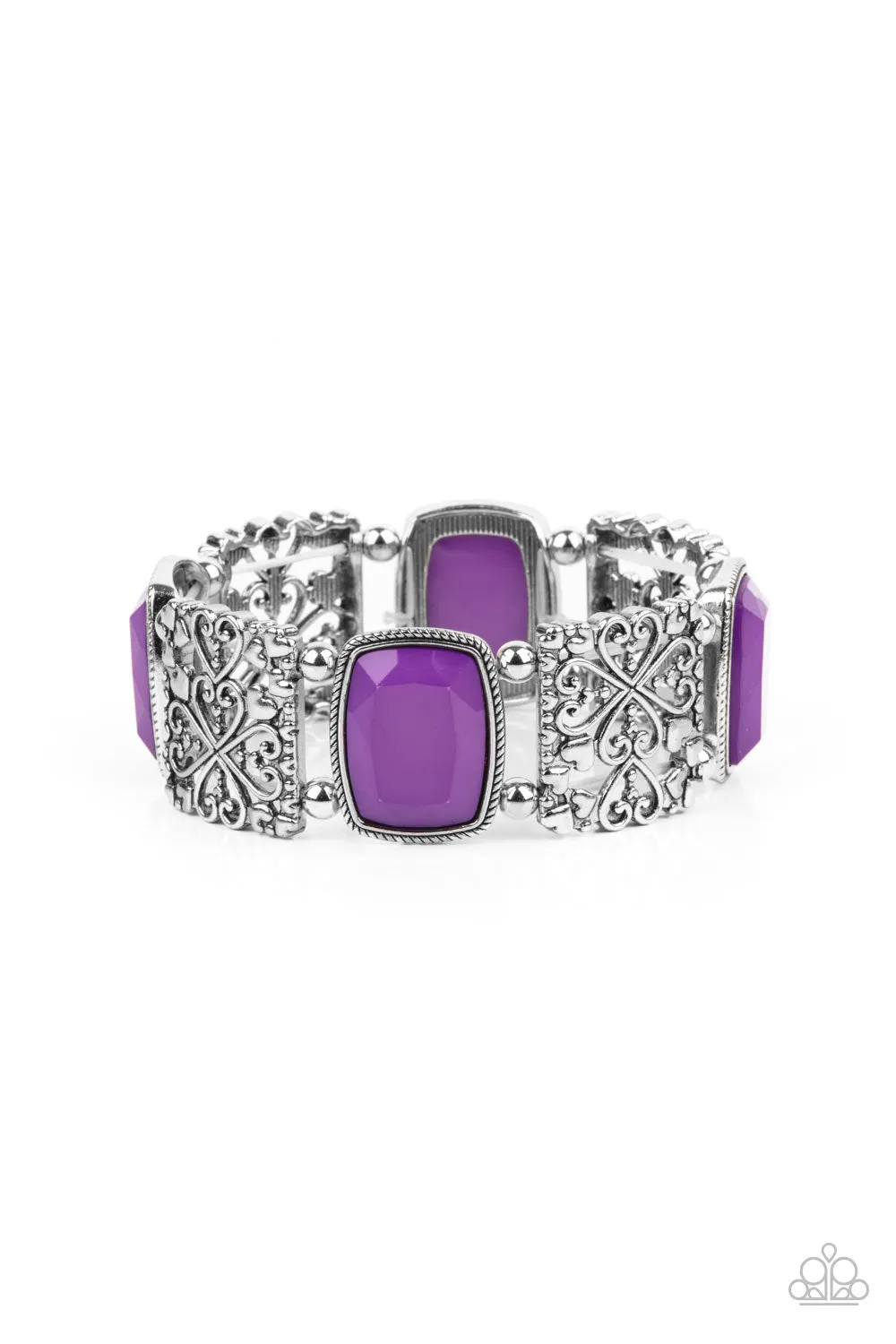 Paparazzi Colorful Coronation - Purple Stretchy Bracelet