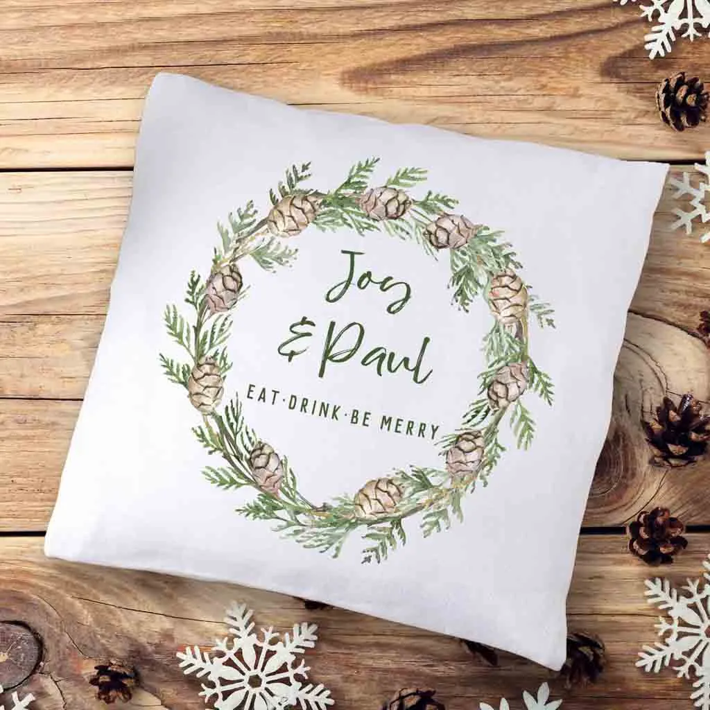 Personalized Holiday Throw Pillow for the Family