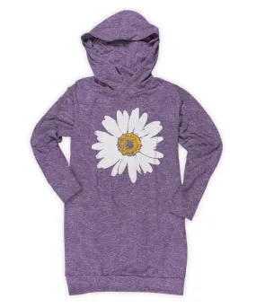 Purple Giant Daisy Hoodie Dress