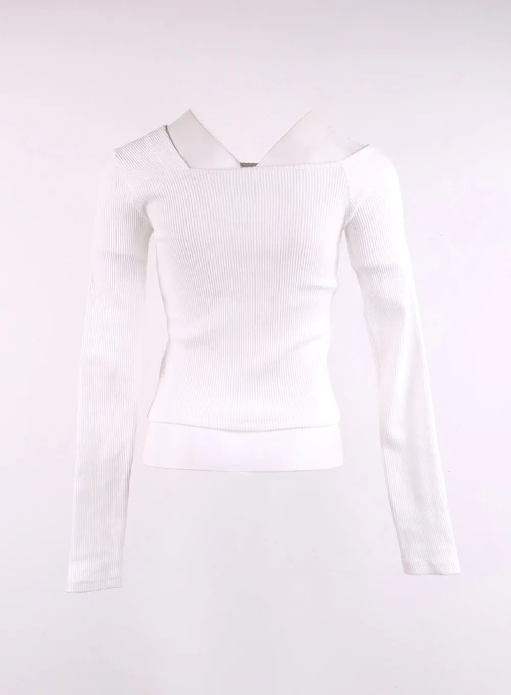 Ribbed Button Long Sleeve Top CJ429