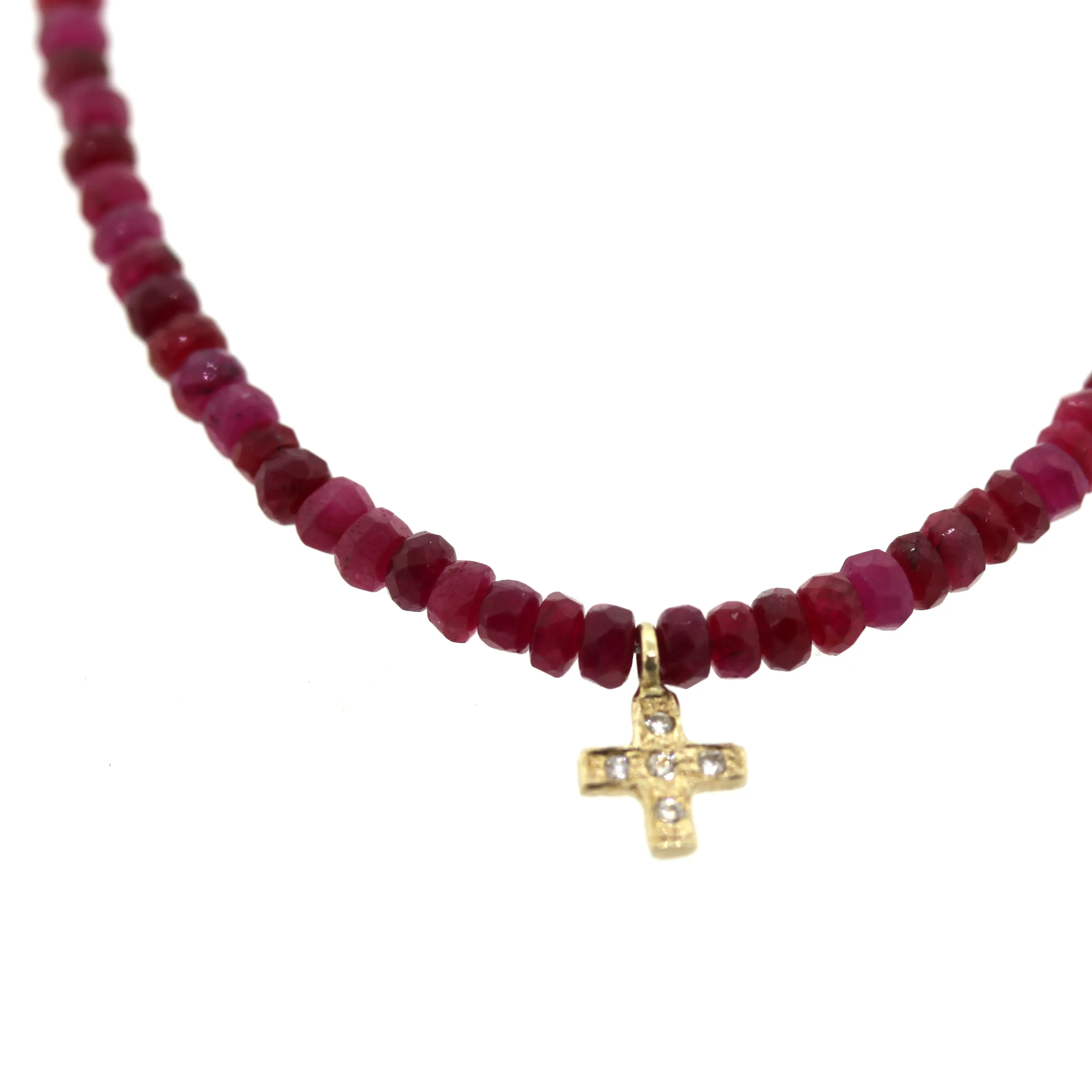 Ruby & Diamond Cross Bracelet