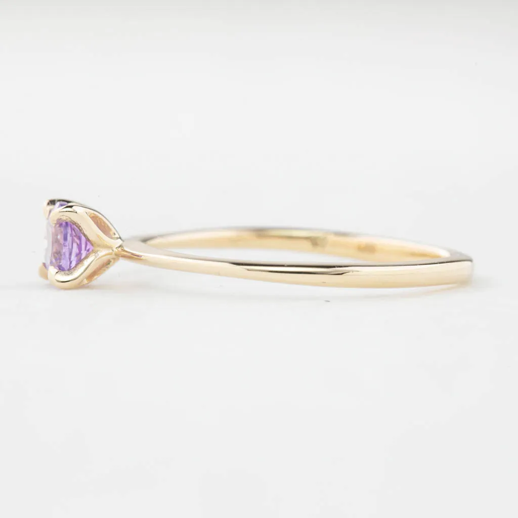 Sara Ring 4.5mm 0.45ct Purple Umba Sapphire 14K Yellow Gold (One of a kind)