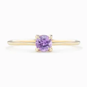 Sara Ring 4.5mm 0.45ct Purple Umba Sapphire 14K Yellow Gold (One of a kind)