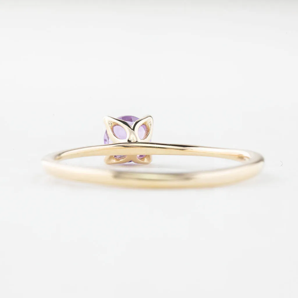 Sara Ring 4.5mm 0.45ct Purple Umba Sapphire 14K Yellow Gold (One of a kind)