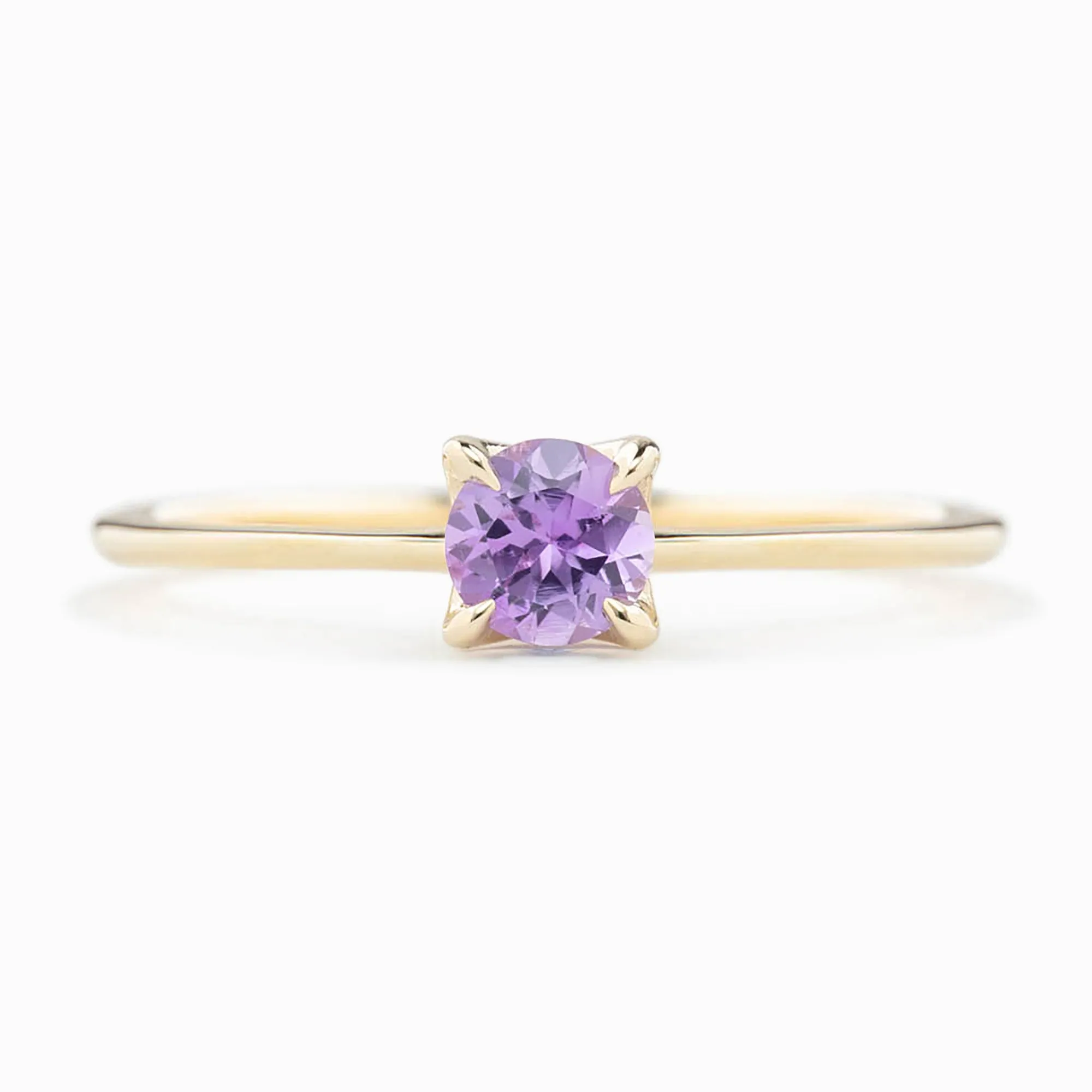 Sara Ring 4.5mm 0.45ct Purple Umba Sapphire 14K Yellow Gold (One of a kind)