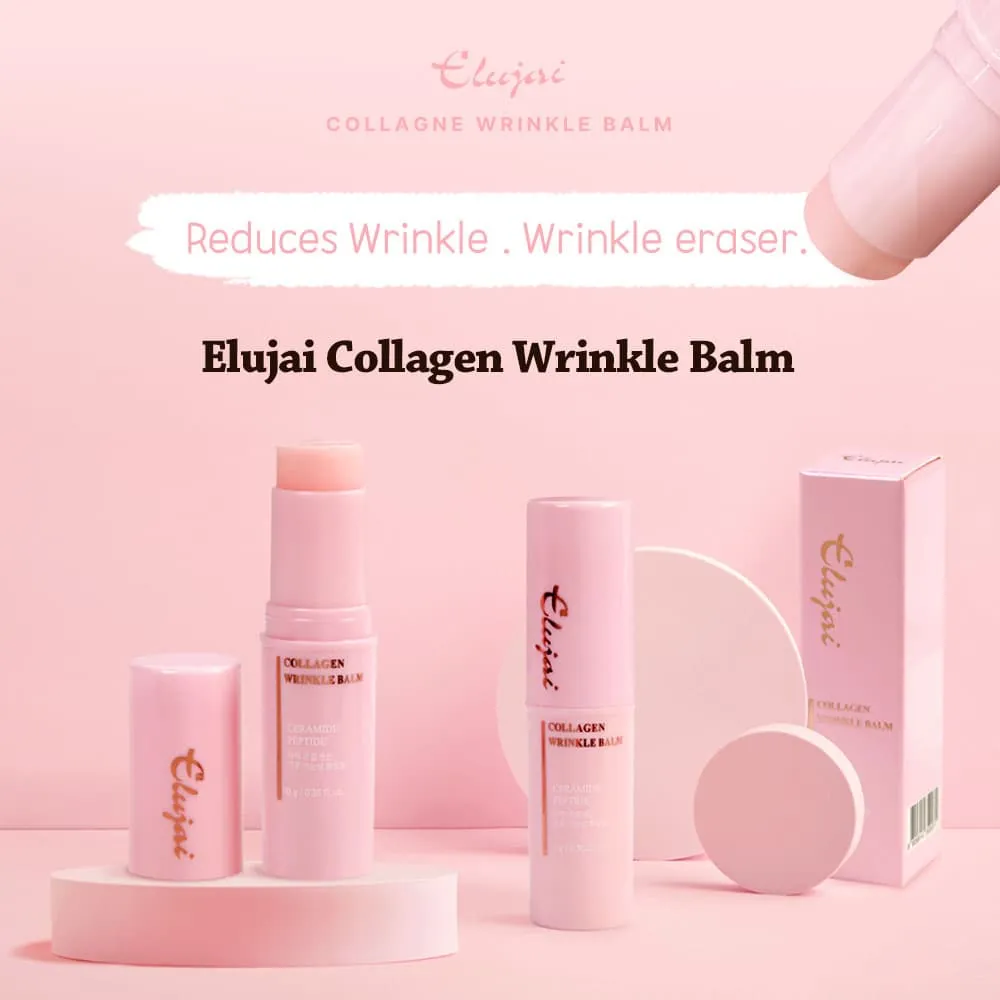 SET ELUJAI Collagen Vitamin Wrinkles Balms 10g 10g Dry Skincare Moisture Anti Ageing Finelines Hyaluronic Acid Elasticity Whitening Soothing Ice Cooling Effects