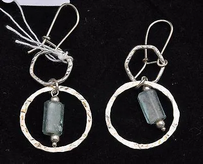 Set Of Roman Glass Bracelet, Earrings & Necklace Sterling Silver 925 #3