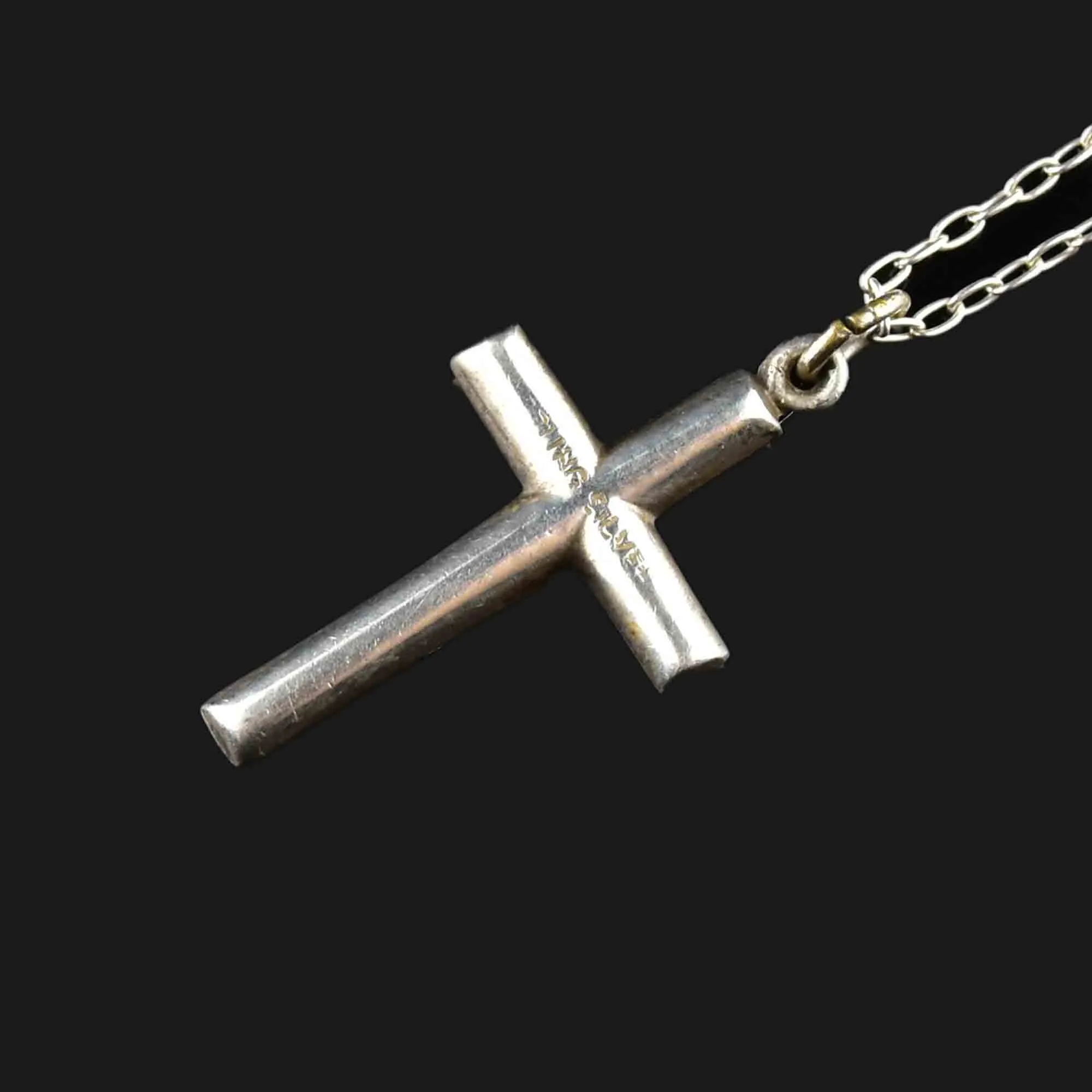 Silver Irish Connemara Marble Cross Pendant Necklace