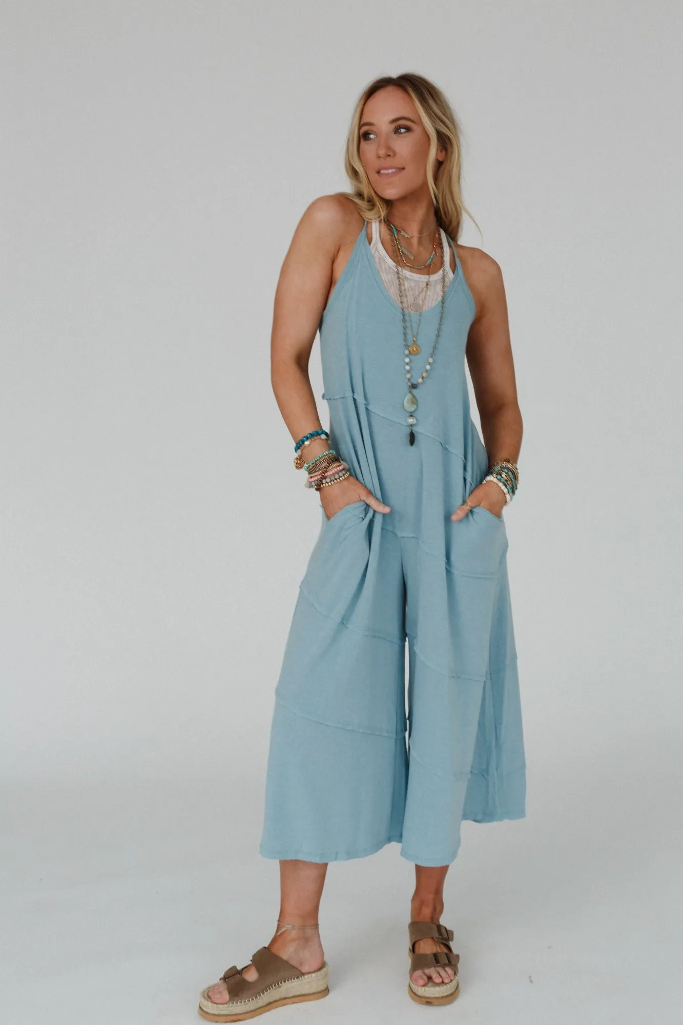 Slant My Way Jumpsuit - Teal