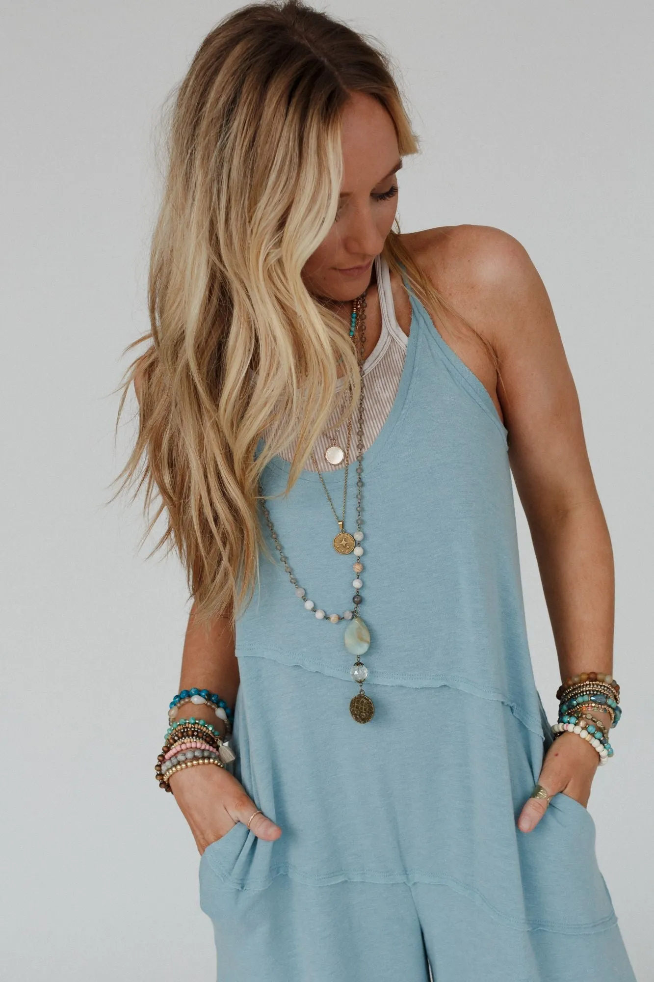 Slant My Way Jumpsuit - Teal