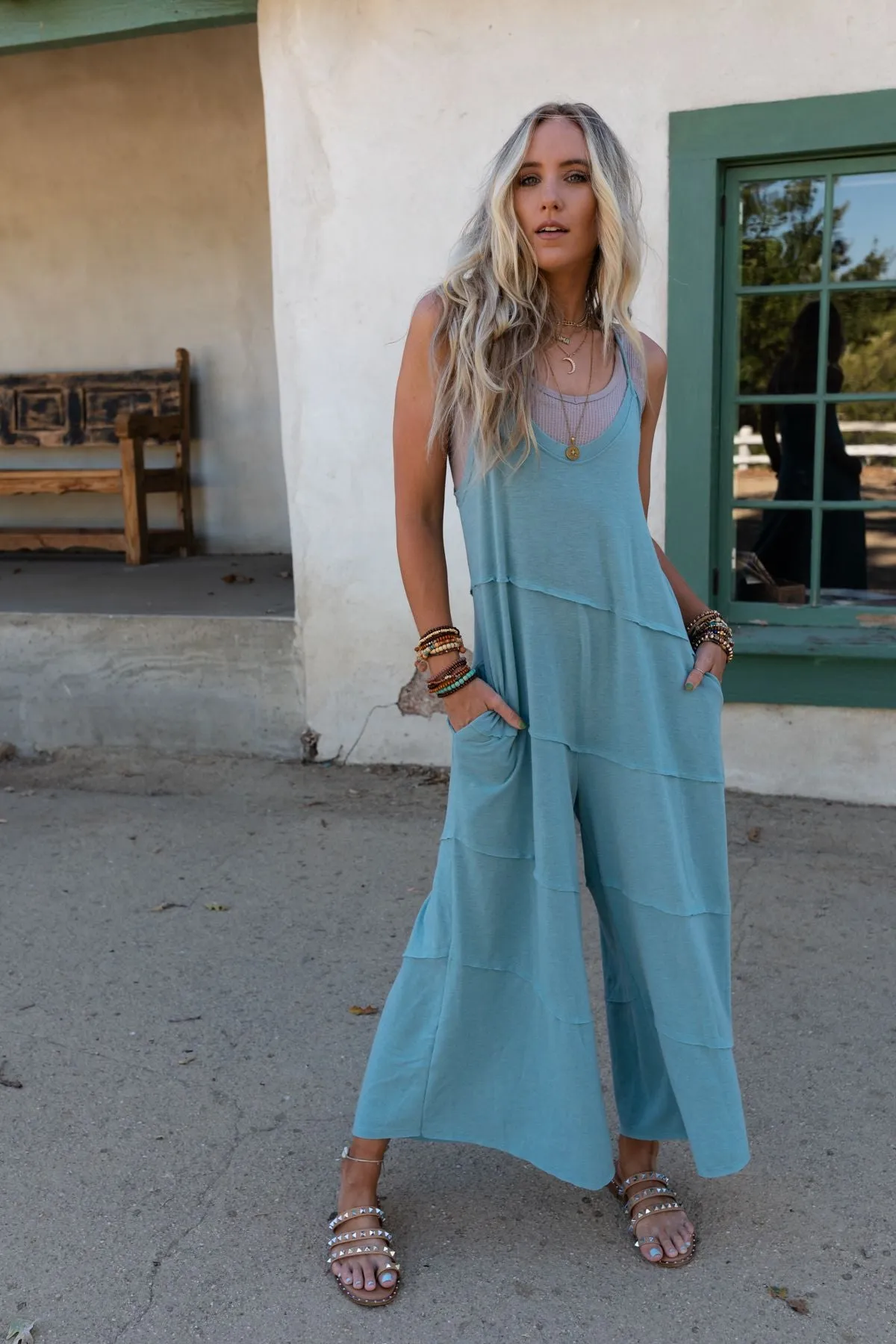 Slant My Way Jumpsuit - Teal