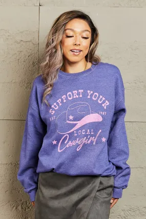 Sweet Claire Support Your Local Cowgirl Oversized Crewneck Sweatshirt