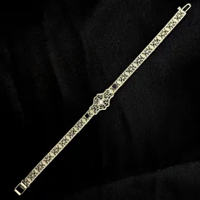 The Laon - Art Deco Diamond 10k Gold Filigree Bracelet