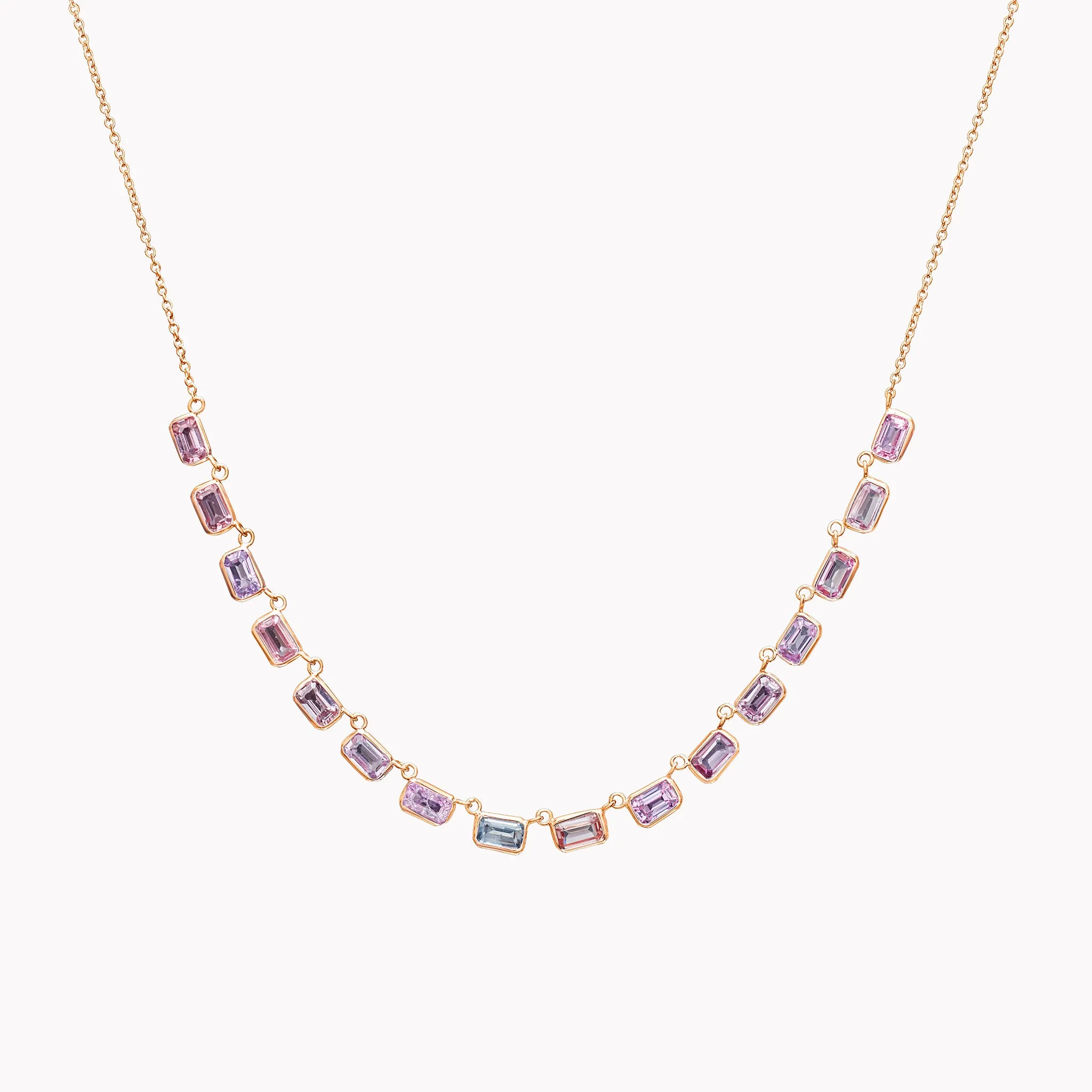 The Lena Emerald Cut Sapphire Necklace