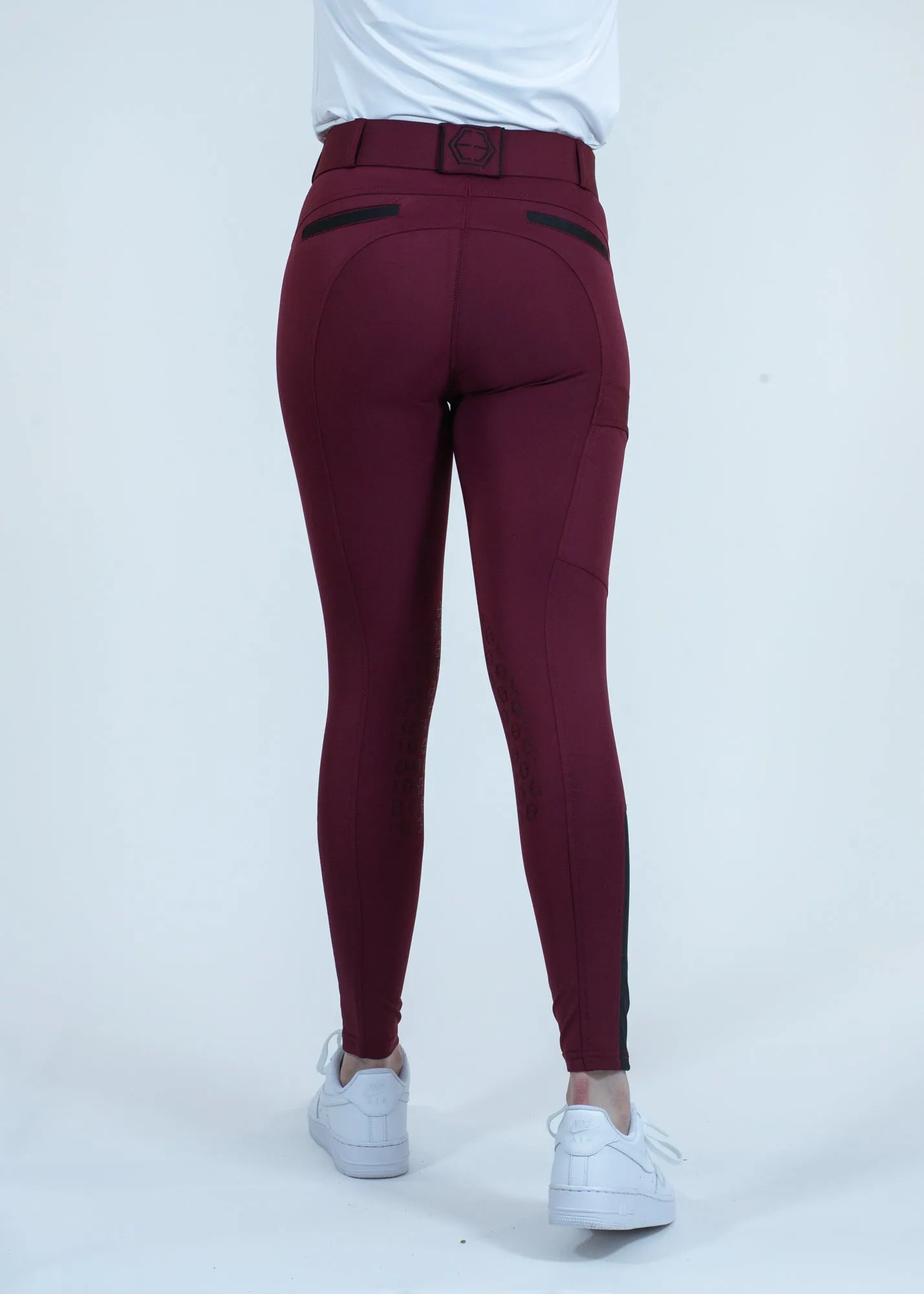 The Logan Breech Knee Patch in Cranberry