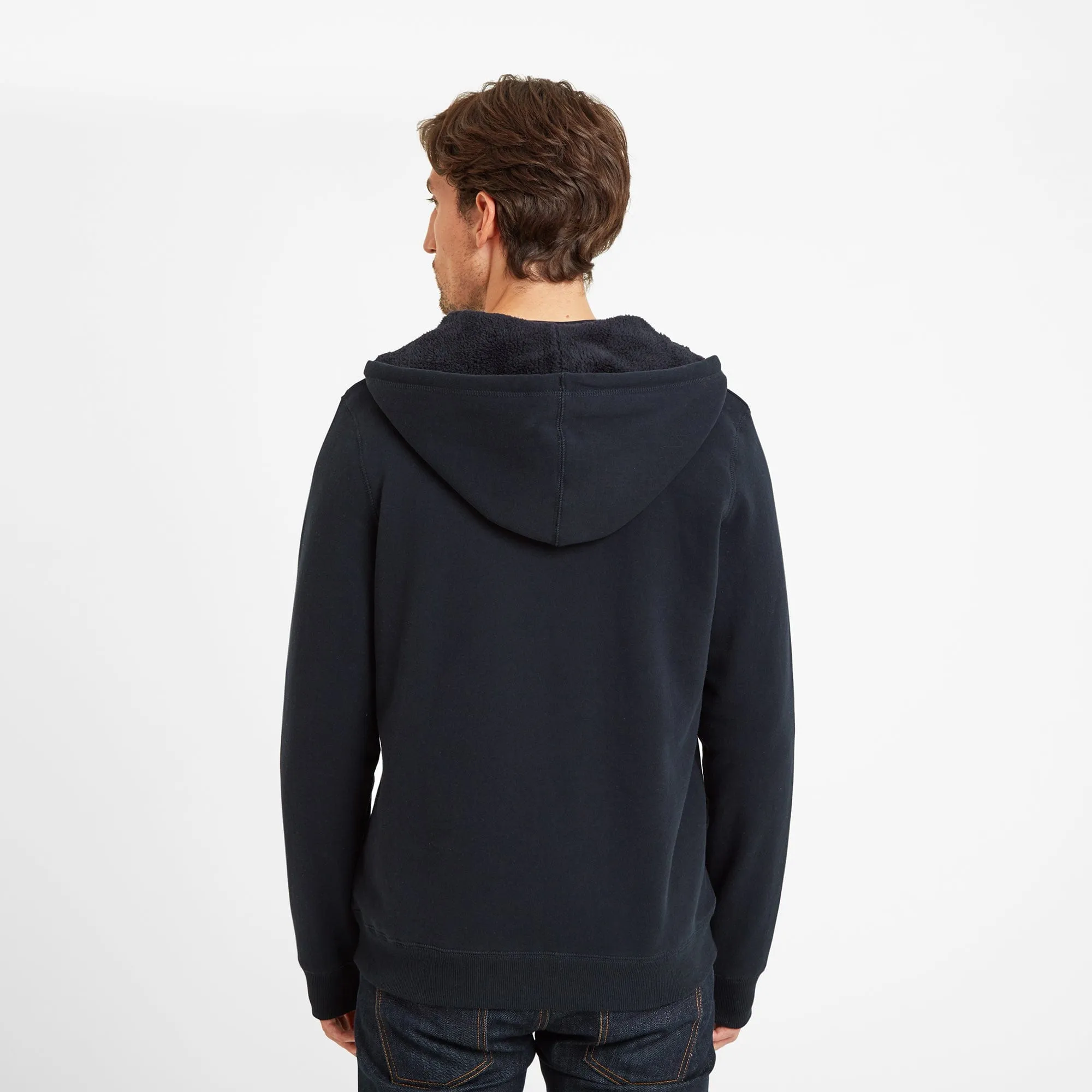 Timble Mens Sherpa Fleece Lined Hoody - Dark Indigo