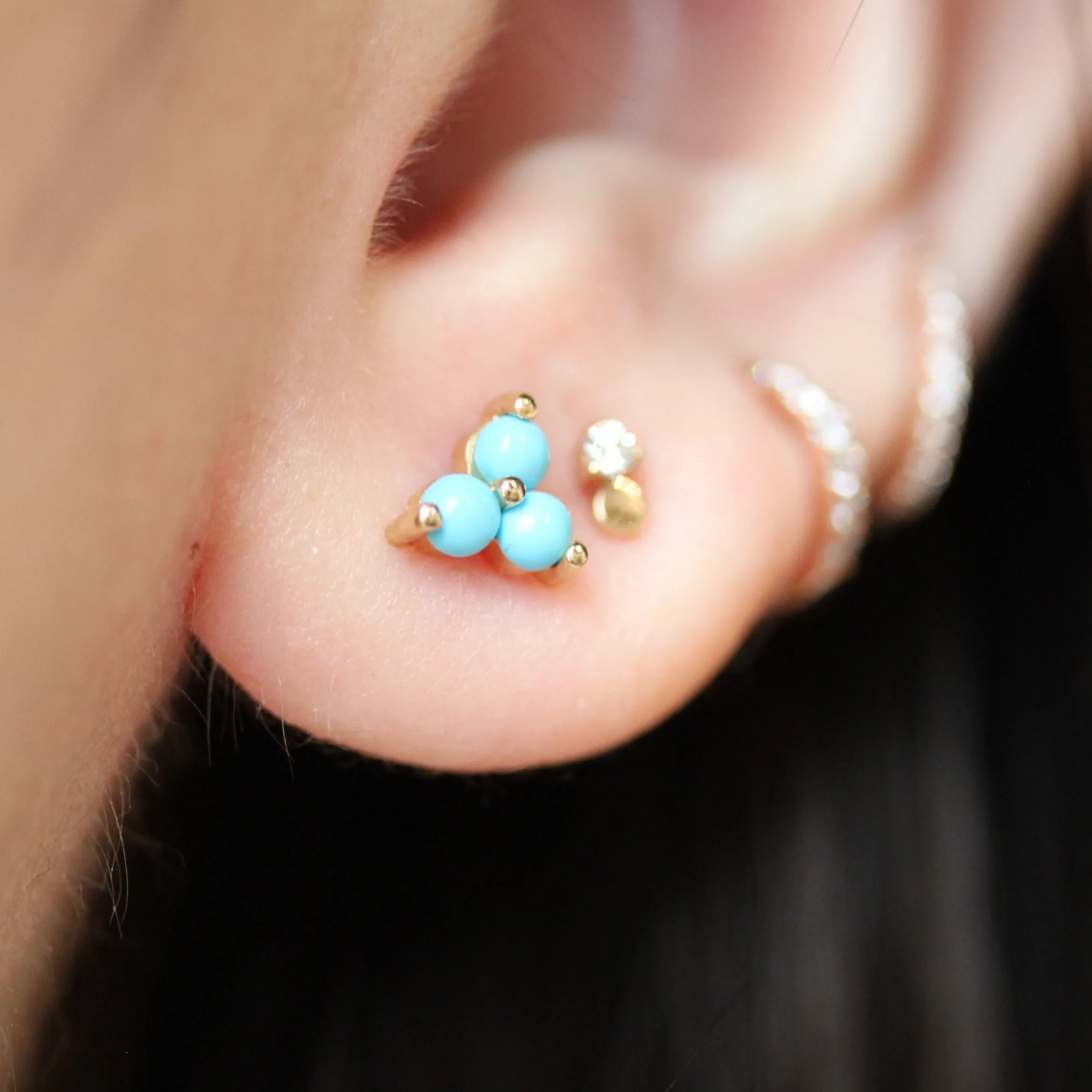 Trio Turquoise Studs