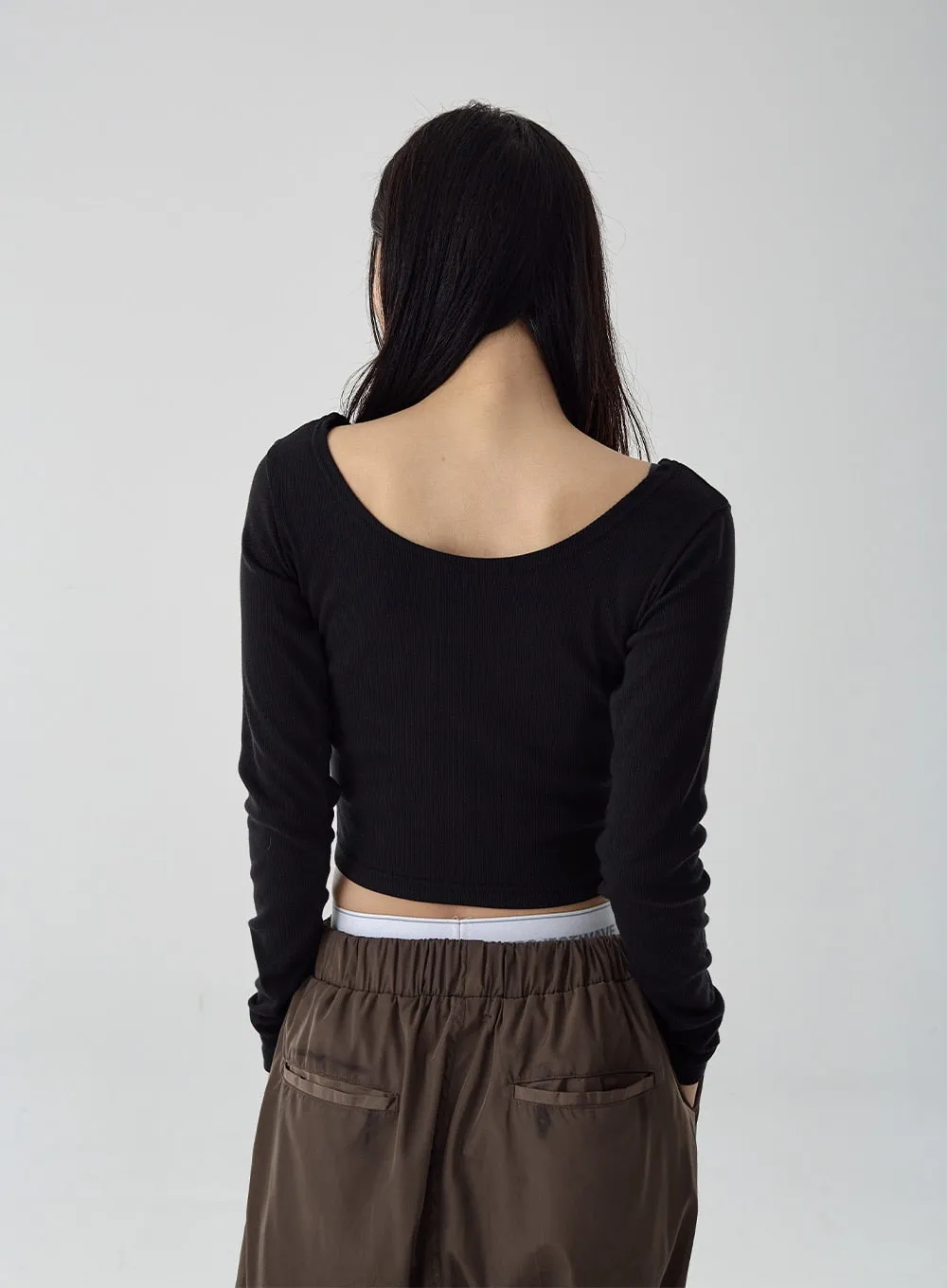 Two Way Long Sleeve Crop Top CG11