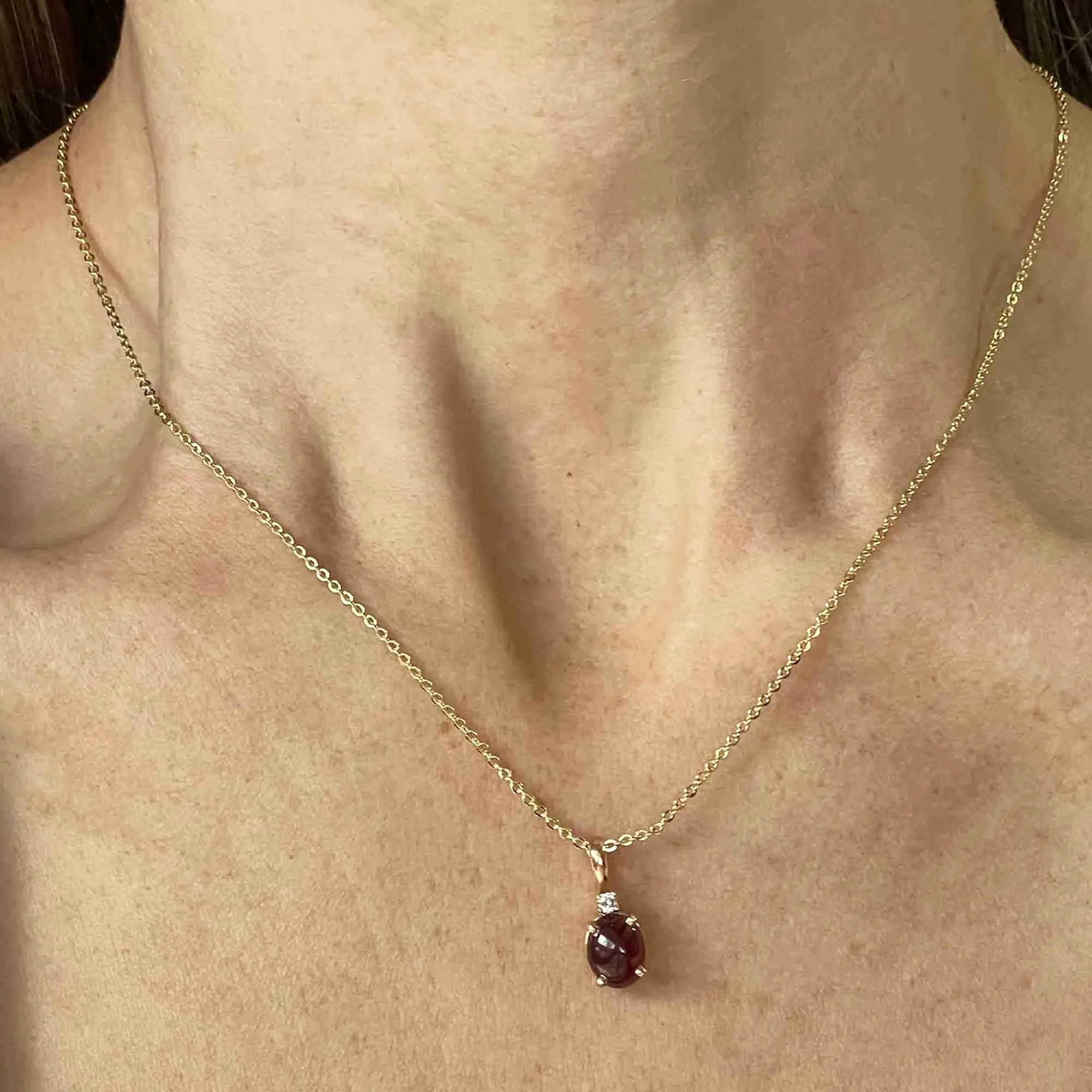 Vintage 14K Rose Gold Diamond Tourmaline Necklace