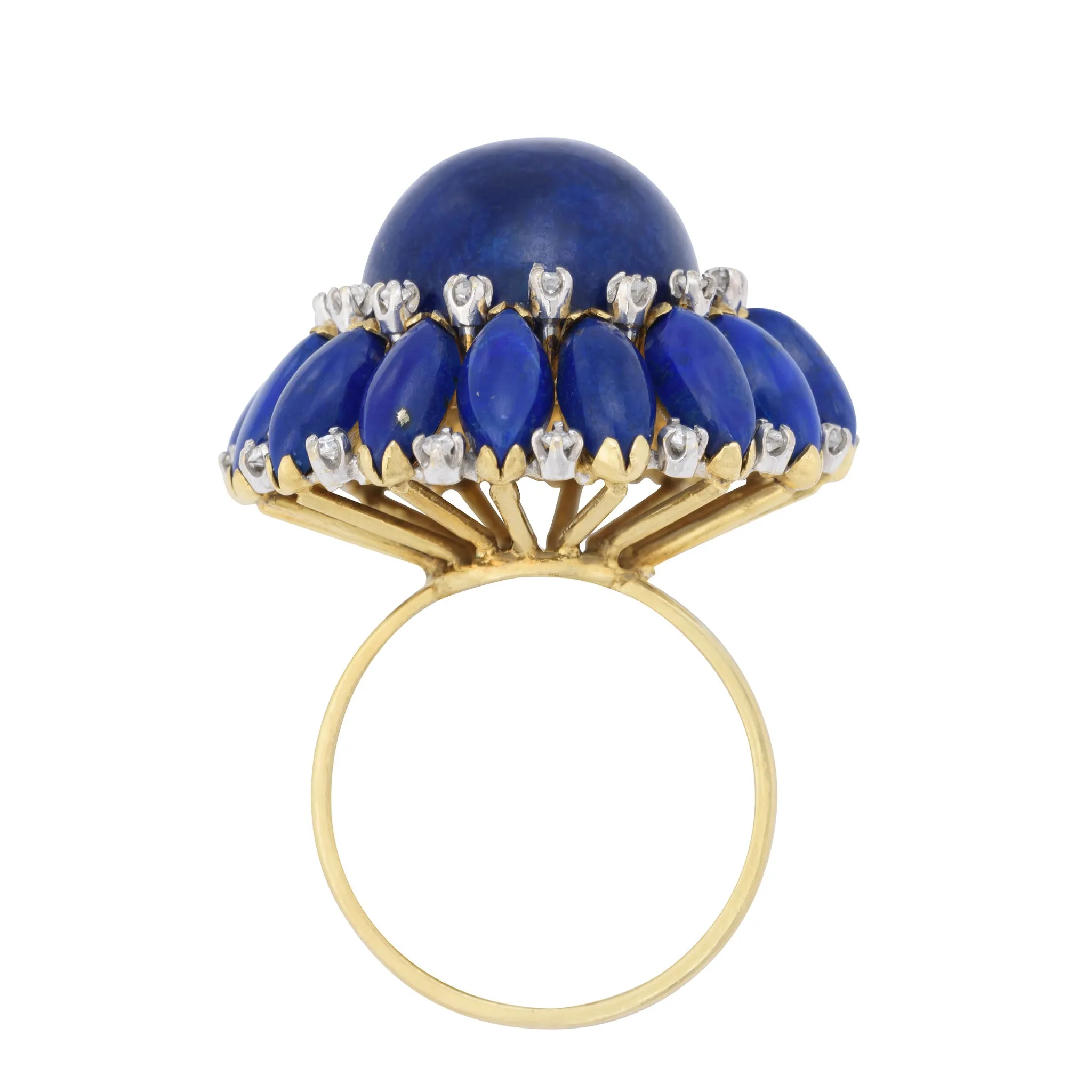 Vintage Lapis Lazuli Domed Cabochon Cocktail Ring