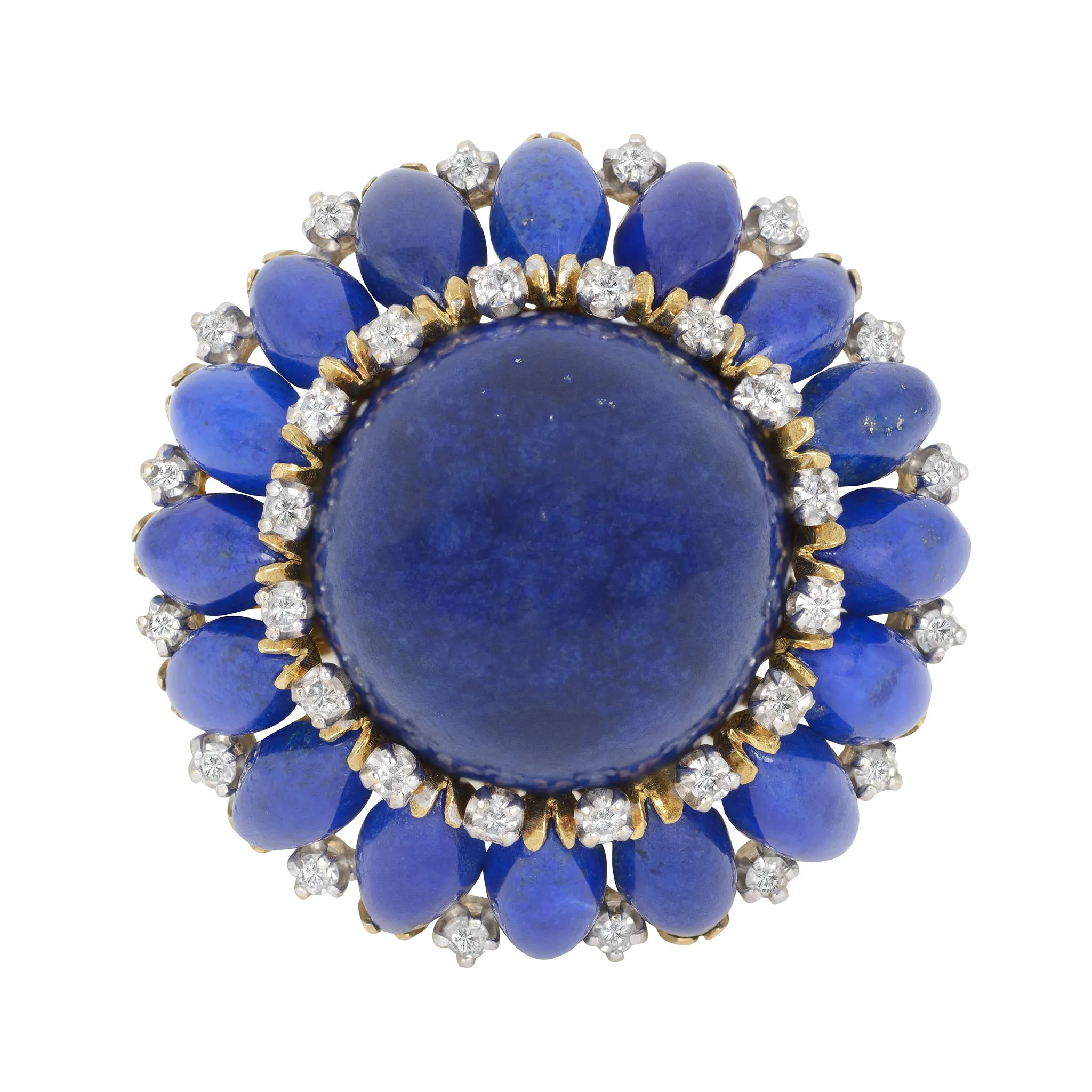 Vintage Lapis Lazuli Domed Cabochon Cocktail Ring