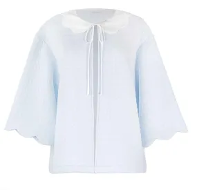 Vivian Cotton Bedjacket- Blue