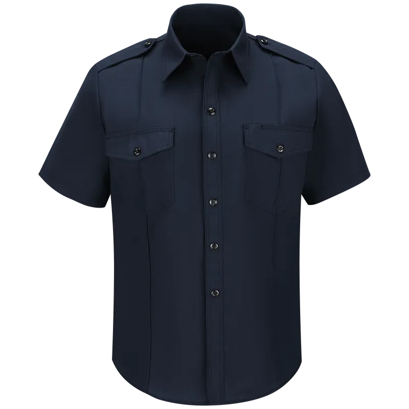 WORKRITE MEN'S CLASSIC SHORT SLEEVE FIRE CHIEF SHIRT - MIDNIGHT NAVY