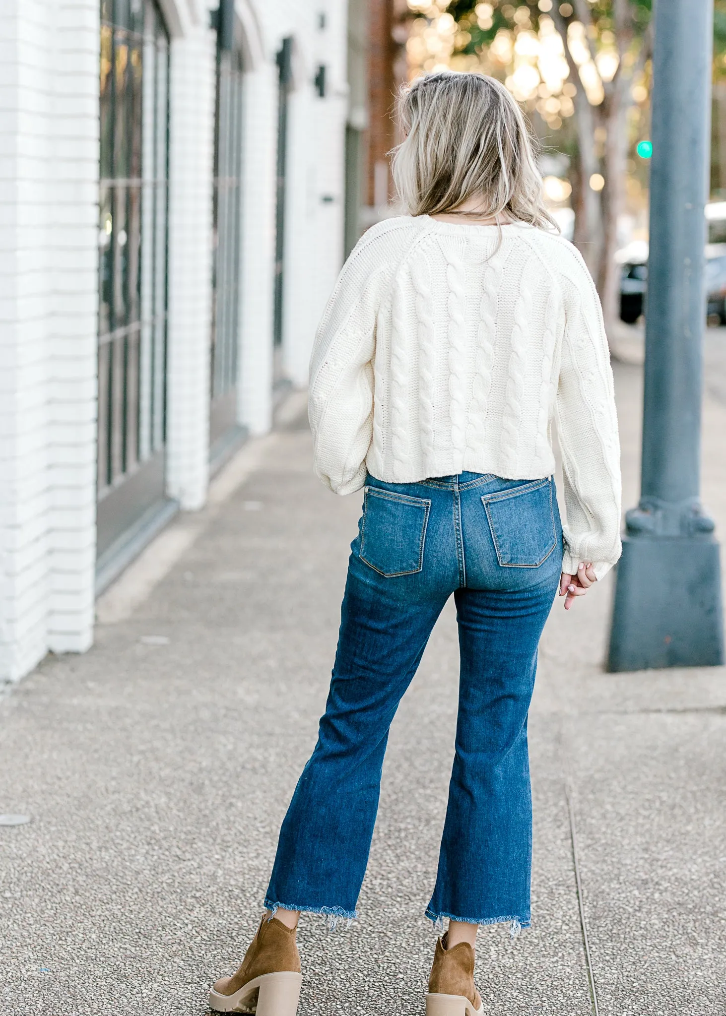 X Cream Cable Knit Layering Sweater